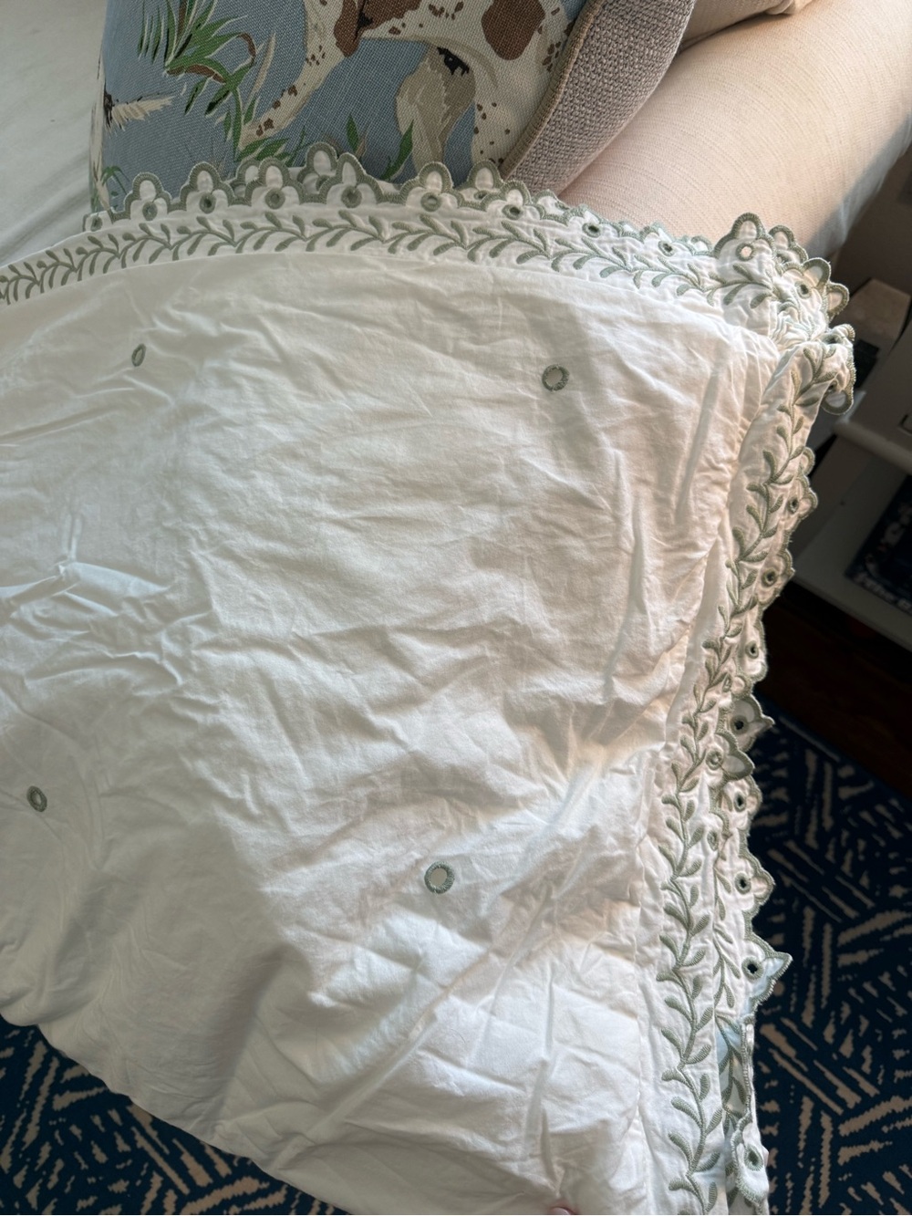 Ballard Designs Romy Eyelet Embroidered Duvet Color